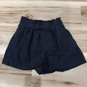Anthropologie Charlie Holiday Black Silver Pinstripe Shorts Women’s 4